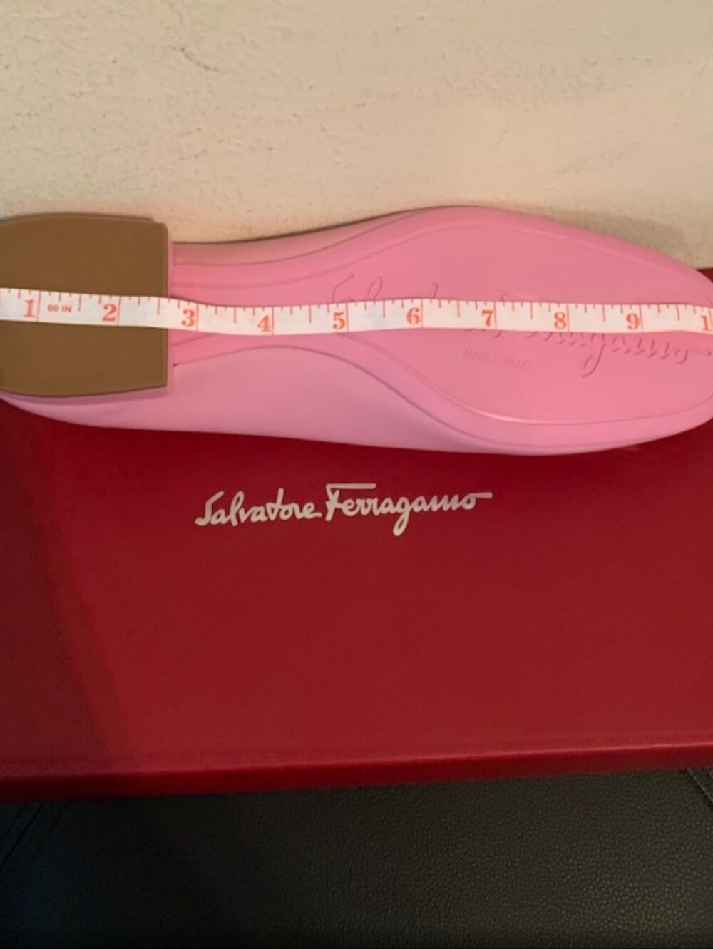 Salvatore Ferragamo Women Flamingo buckle leather ballerina flats Size 8.5C NWB - Picture 12 of 13